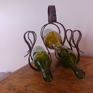 Rustic metal wine rack